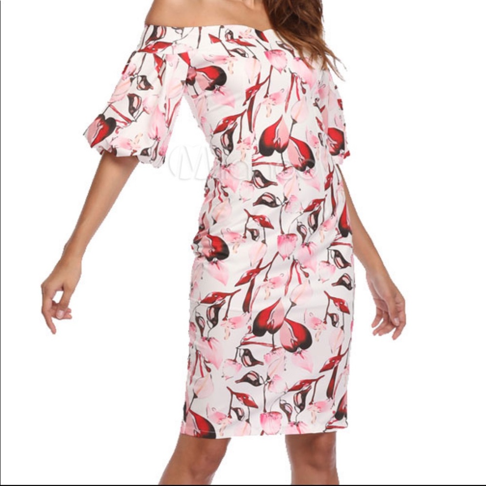NWT MissLook Floral Print Off The Shoulder Dress